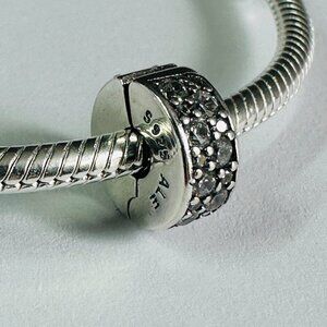 New Authentic Pandora Clear Pave Clip Charm / pandora bracelet